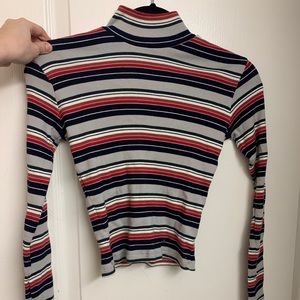 Brandy Melville striped mock neck sweater